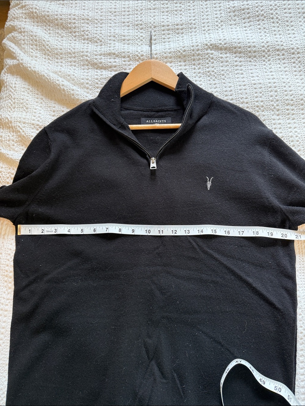 All Saints Black Half-Zip Sweater - Picture 8 of 10